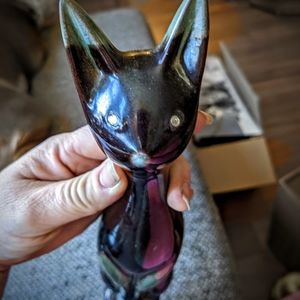 Glass cat home decor